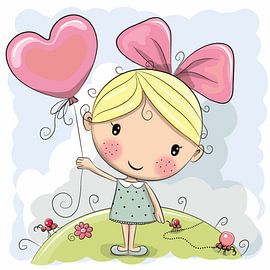 Süßes Mädchen mit Ballon von Atelier Liesjes