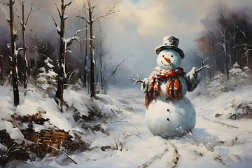 Grappige sneeuwpop van Heike Hultsch