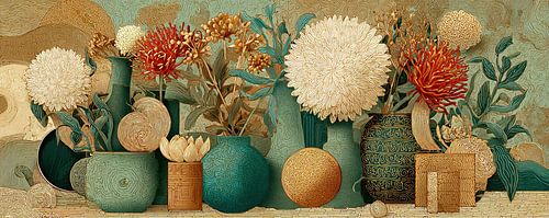 Modern Blooms and Unique Vases by Eye catching paintings
