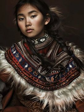 Portret van een Inuit meisje van Carla Van Iersel
