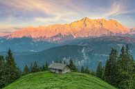 Alpenglühen am Wettersteingebirge von Michael Valjak Miniaturansicht