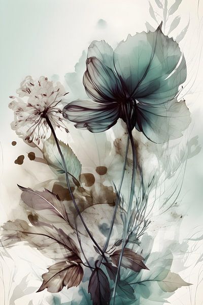 Abstracte bloemen van NJ Midnight Studio