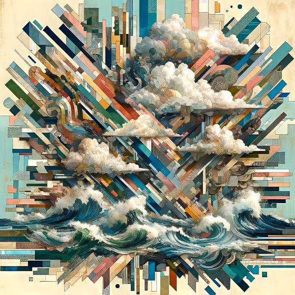 Combi collage-mozaïek Zeevlam van Lois Diallo