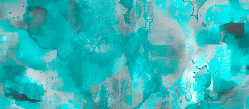 Cosmos Dream Meditation Teal Petrol Modern Nature Expressionist