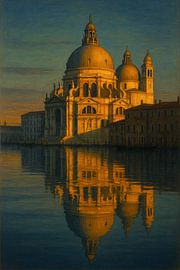 Santa Maria della Salute: Goldene Spiegelung im Canal Grande von Travel Shop