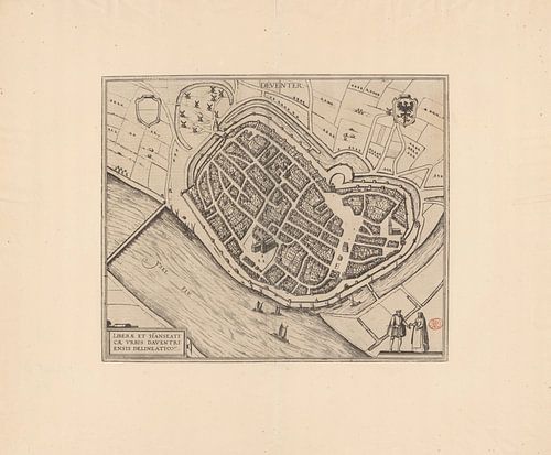 Plattegrond van Deventer uit 1582
