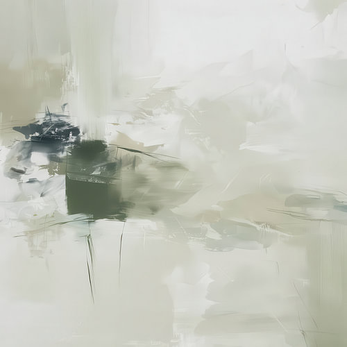 Abstract landschap in zachte groentinten