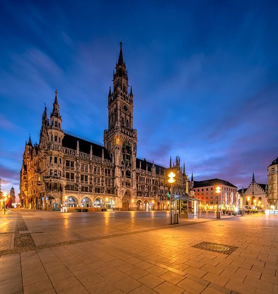 Lever de soleil sur la Marienplatz à Munich par Achim Thomae Photography