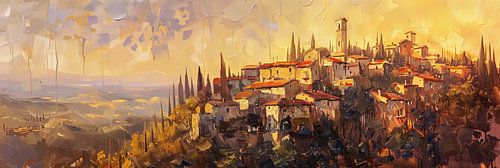 Oud Italiaans Dorp bij Zonsondergang