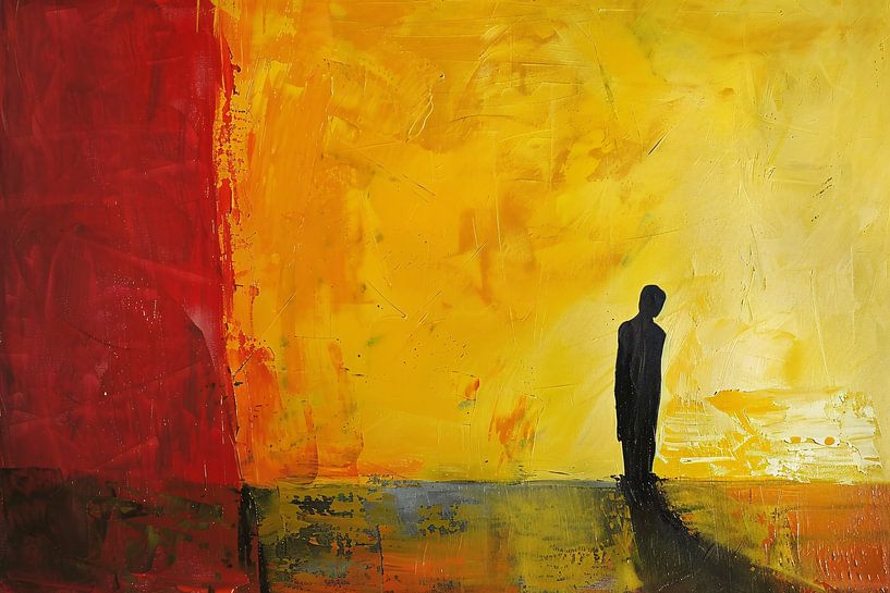 Abstrakte Silhouette in bunter Umgebung von Imperial Art House