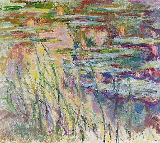 Claude Monet,Reflections on water by finemasterpiece