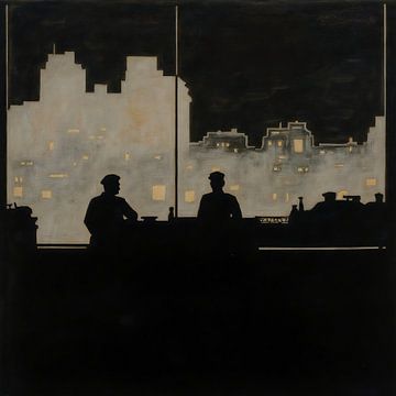 Nachtelijke silhouetten van Jan Keteleer (JanKé): Een reis voorbij het canvas