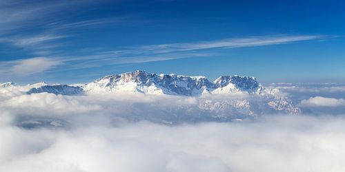 Berchtesgaden mountain peaks above the clouds