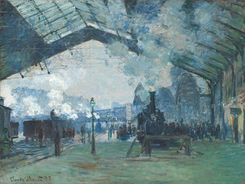 Aankomst van een trein in Normandie - Claude Monet van Marieke de Koning