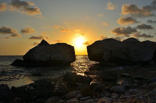 Zonsondergang bij Blue Bay