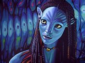 Zoe Saldana als Neytiri in Avatar schilderij par Paul Meijering Aperçu