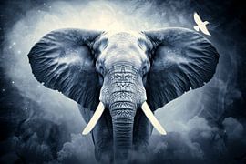 Silhouette Elefant Sonnenuntergang von Art & Soul Creations