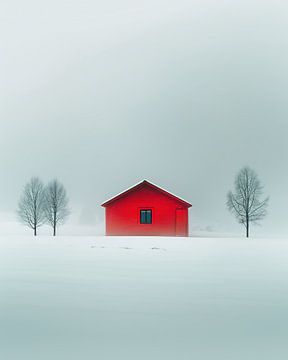 Eenzame hut, ijzige stilte van fernlichtsicht