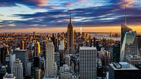 Zonsondergang over Manhattan, New York City
