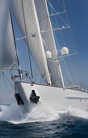 Super yacht in full action on the Mediterranean. by Albert Brunsting