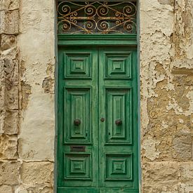Oude houten voordeur, Valletta, Malta