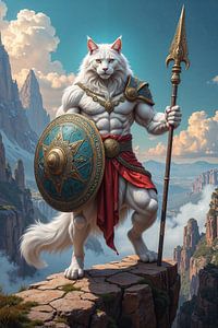 Fantasy Wall Art: CAT – The noble white guardian of the mountains