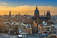 Zonsondergang Amsterdam van Dennis van de Water thumbnail