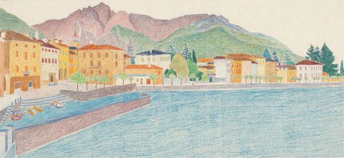 Reijer Stolk - Blick auf eine italienische Stadt am Wasser (1936 - 1938)