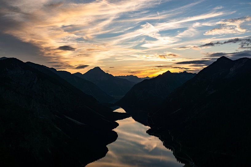 Plansee at sunset by Leo Schindzielorz