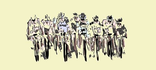 peloton wielrenners