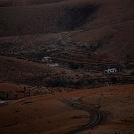 Red desert valley in Fuerteventura by Alica Semle