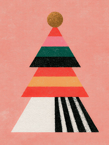 Weihnachten in Farbe – ein Baum voller verspielter Formen