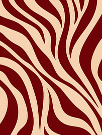 Burgundy and Cream Zebra Rhythm by Mosaic Dialogue