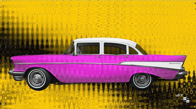 Chevrolet Bel Air 1957 in pink &amp; yellow von aRi F. Huber
