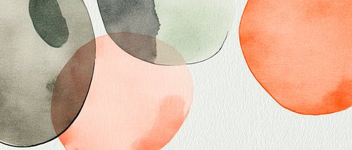 Elegante aquarelvormen in zachte tinten