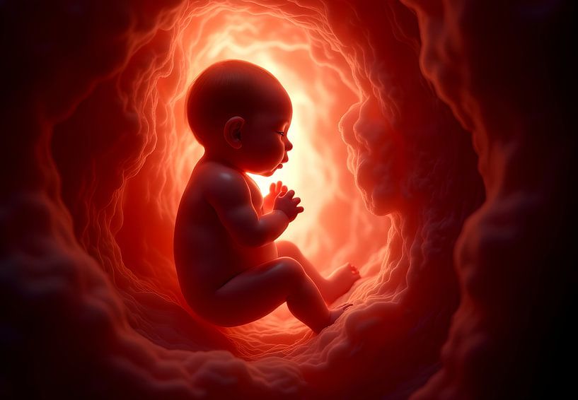 Ungeborenes Baby im Mutterleib von Egon Zitter