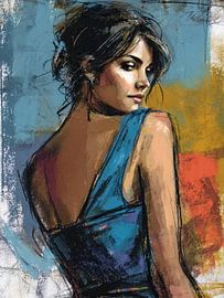 La femme bleue sur Peinture Abstraite