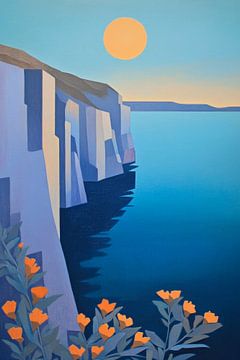 Blossoming coastal view in the evening light by Poster Art Shop