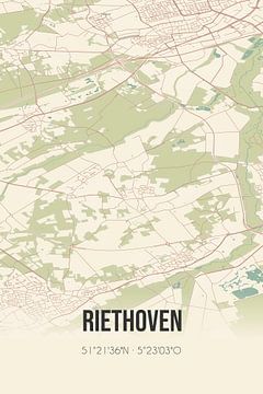 Vintage map of Riethoven (North Brabant) by Rezona