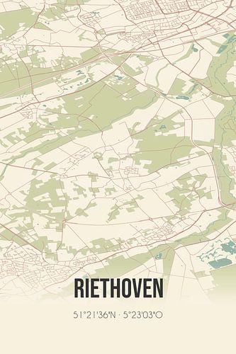 Vintage landkaart van Riethoven (Noord-Brabant)