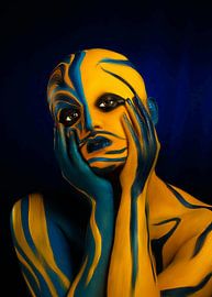 Abstracte lichaamsverf expressie van atiq art
