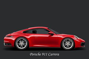 Porsche 911 Carrera, mit Text weiß
