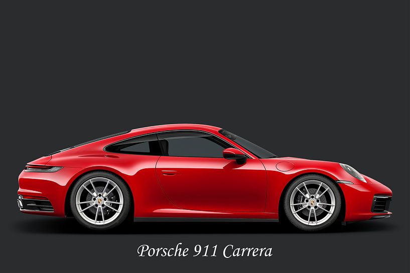 Porsche 911 Carrera, avec texte blanc par Gert Hilbink