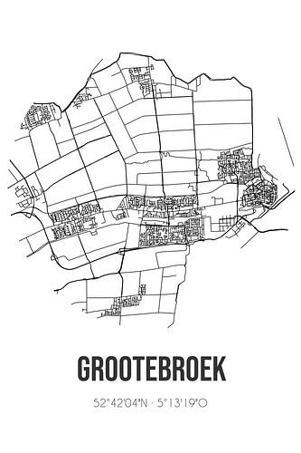 Grootebroek (Noord-Holland) | Karte | Schwarz und Weiß
