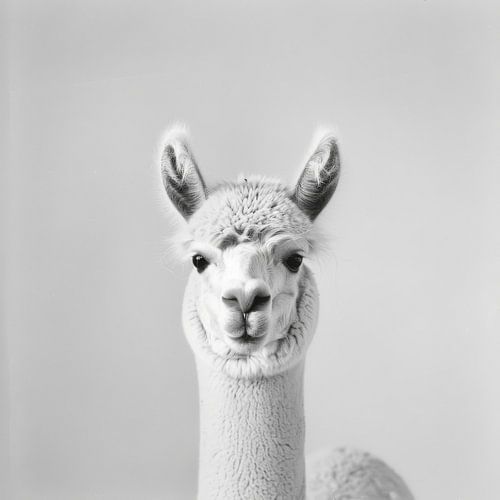 Lama in zwart-wit