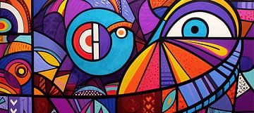 Schilderij Abstracte Vissen | Visuele Symfonie in Stijl van ARTEO Schilderijen