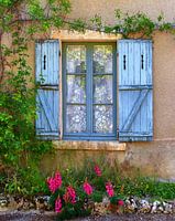 Wicked Window (French window with blue shutters)