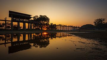 The U Bein Bridge in Myanmar by Roland Brack