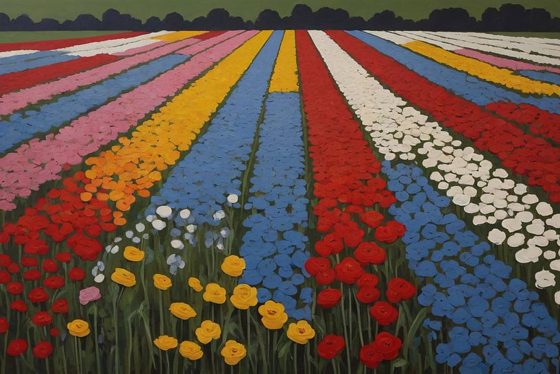 Vibrant Bloom Stripes in Natures Spectrum van Art & Soul Creations
