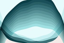 Teal und weiß abstrakte Landschaft von Dina Dankers